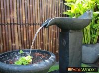Single Wave Solar Fountain - Grey